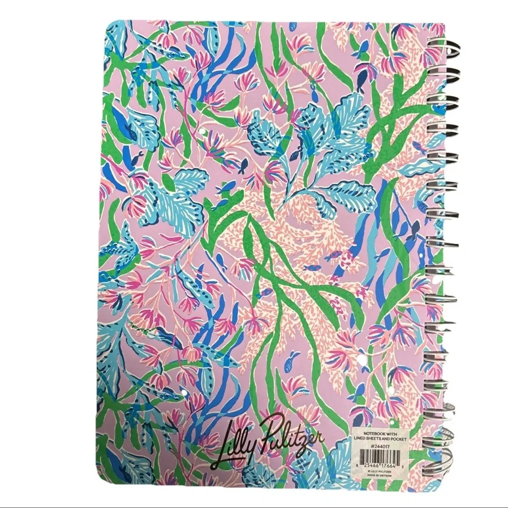 Lilly Pulitzer Mini ‘Secret Escape’ Spiral Notebook Lined Pages Pocket NWT